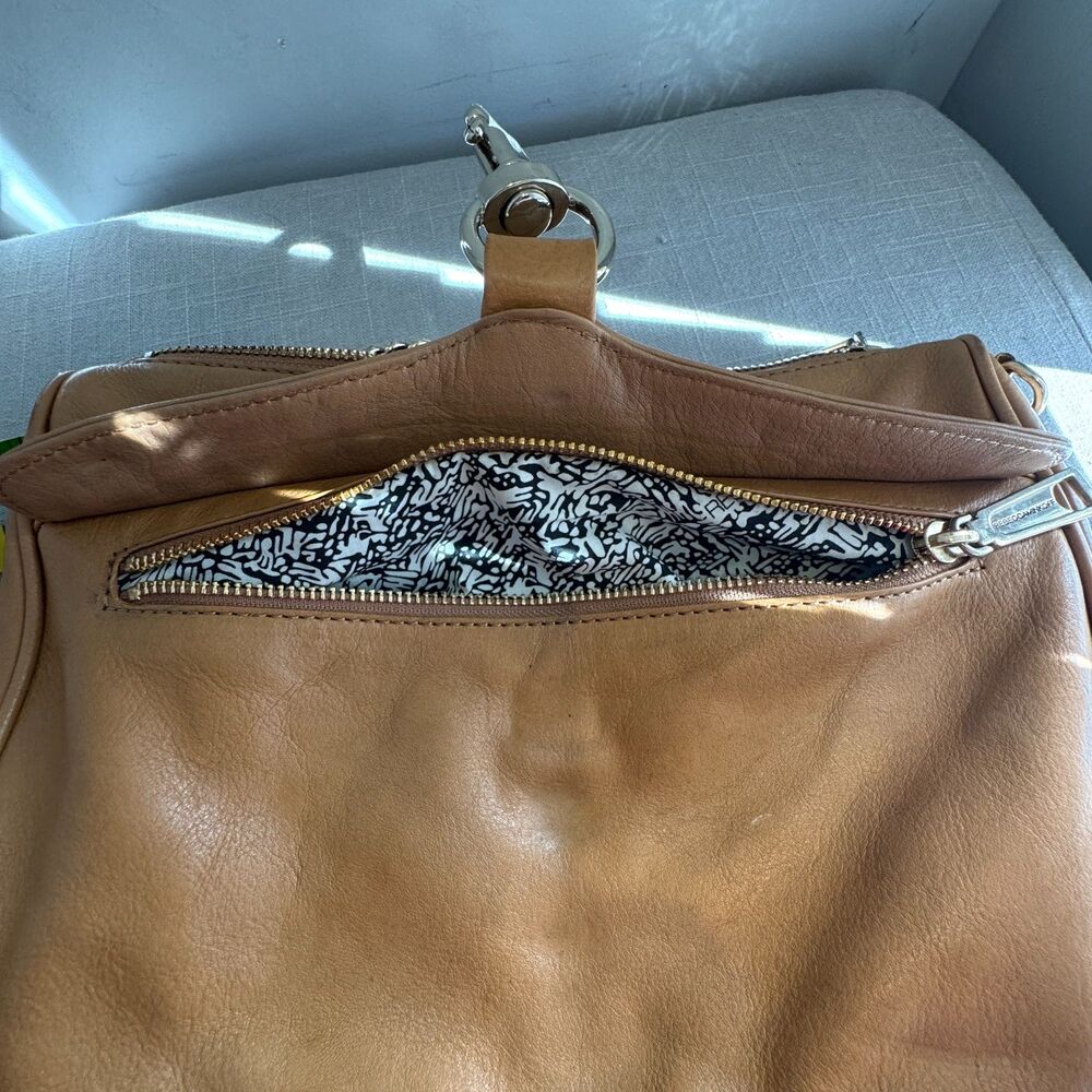 Rebecca Minkoff MAC Crossbody Bag Tan Leather Studded Chain Strap - Picture 4 of 14